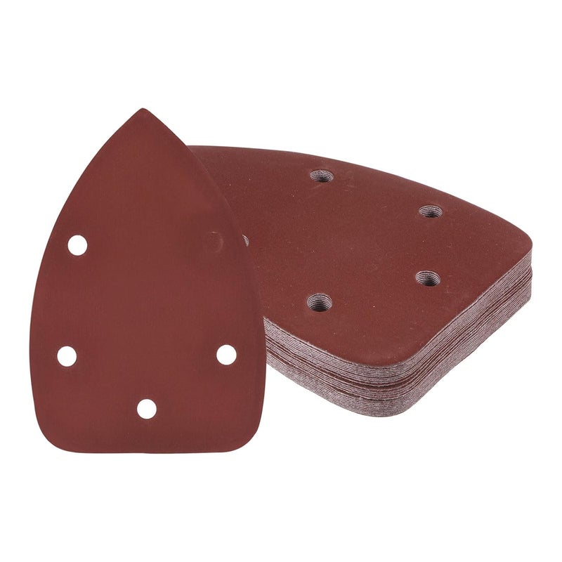 Kozelo 25pcs Mouse Sander Detail Sandpaper - [1500 Grit, 3.5" x 5.5"] Triangle Hook and Loop Assorted Sanding Pads Sheet for Wood Furniture Polishing Use | 5 Hole, Aluminum Oxide - Image 1